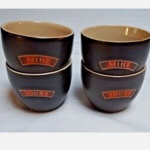 Bailey's Irish Cream Mine Yours Coffee Dessert Cup Black & Tan Set of 4